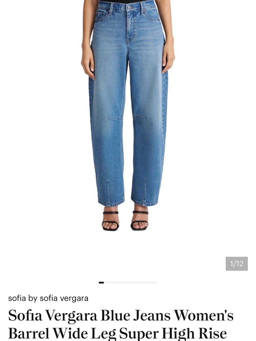 sofia by sofia vergara light blue wide-leg high-rise barrel jeans